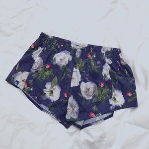 Oiselle floral distance shorts
